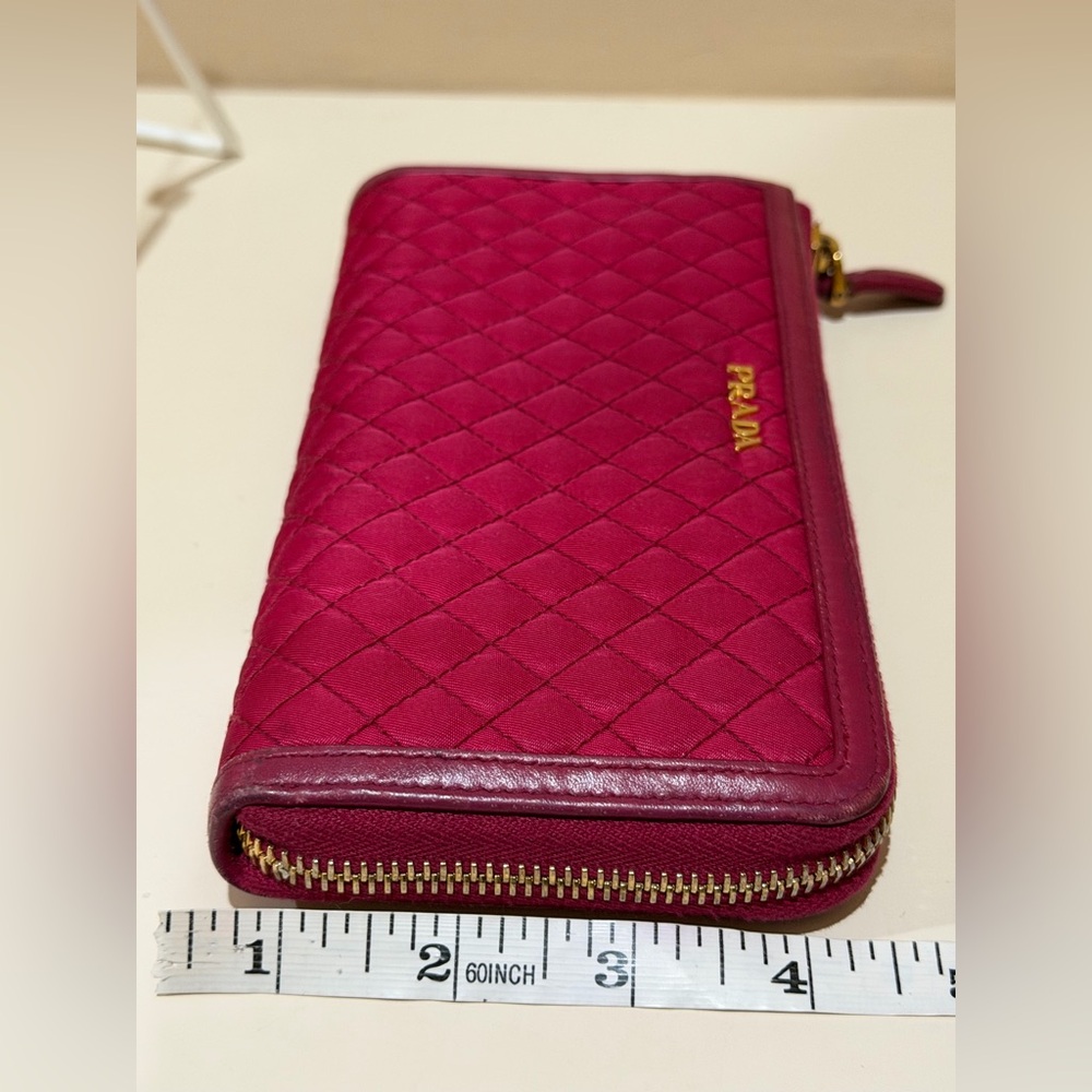 Prada Quilted Raspberry 3/4 Soft Calf Wallet - Picture 15 of 15